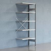 Lagerreol V06 F&oslash;lgesektion 2500x600 mm &Aring;ben / Galv