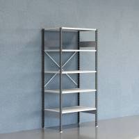 Lagerreol V06 Startsektion 2100x600 mm &Aring;ben / 7035