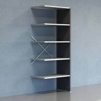 Lagerreol V06 F&oslash;lgesektion 2500x600 mm Lukket / Galv