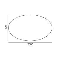 Konferencebord Consensus, Hvid 2000x1200 mm oval, Alugr&aring; understel