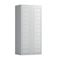 T&oslash;judleveringsskab 2x11 rum med lige tag og lys gr&aring; d&oslash;re med cylinderl&aring;s