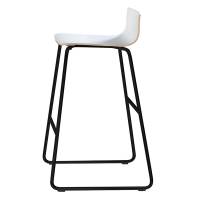 Barstol Cafe VII hvid laminat p&aring; sorte stolben