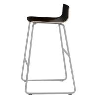 Barstol Cafe VII sort laminat p&aring; alugr&aring; stolben