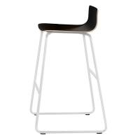 Barstol Cafe VII sort laminat p&aring; hvide stolben