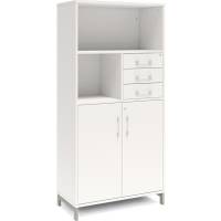 Kontorskab DNA, 800x1660 mm, Hvid/Alugr&aring;, skuffemodul 4A4/2A4