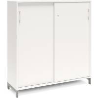 Kontorskab DNA, 1200x1275 mm, Hvid/Alugr&aring;, skyded&oslash;r 3A4