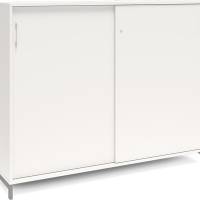 Kontorskab DNA, 1600x1275 mm, Hvid/Alugrå, skydedør 3A4