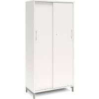 Kontorskab DNA, 800x1660 mm, Hvid/Alugrå, skydedør 4A4