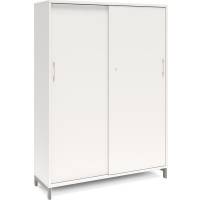 Kontorskab DNA, 1200x1660 mm, Hvid/Alugr&aring;, skyded&oslash;r 4A4