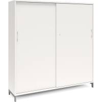Kontorskab DNA, 1600x1660 mm, Hvid/Alugrå, skydedør 4A4