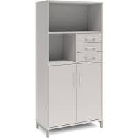 Kontorskab DNA, 800x1660 mm, Lys grå/Alugrå, skuffemodul 4A4/2A4