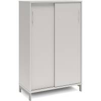 Kontorskab DNA, 800x1275 mm, Lys gr&aring;/Alugr&aring;, skyded&oslash;r 3A4