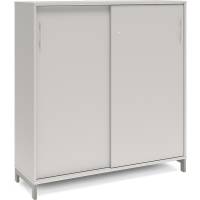 Kontorskab DNA, 1200x1275 mm, Lys grå/Alugrå, skydedør 3A4