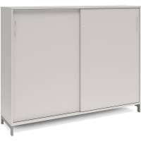 Kontorskab DNA, 1600x1275 mm, Lys grå/Alugrå, skydedør 3A4