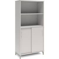 Kontorskab DNA, 800x1660 mm, Lys gr&aring;/Alugr&aring;, skyded&oslash;r 4A4