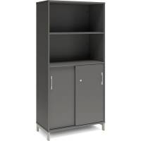 Kontorskab DNA, 800x1660 mm, Antracit/Alugr&aring;, skyded&oslash;r 4A4