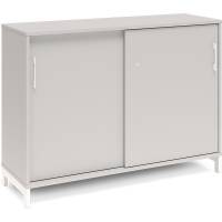 Kontorskab DNA, 1200x890 mm, Lys grå/Hvid, skydedør 2A4