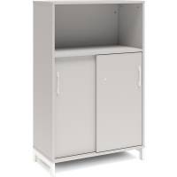 Kontorskab DNA, 800x1275 mm, Lys gr&aring;/Hvid, skyded&oslash;r 3A4