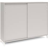 Kontorskab DNA, 1600x1275 mm, Lys gr&aring;/Hvid, skyded&oslash;r 3A4