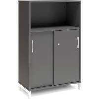 Kontorskab DNA, 800x1275 mm, Antracit/Hvid, skyded&oslash;r 3A4