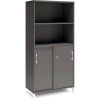 Kontorskab DNA, 800x1660 mm, Antracit/Hvid, skydedør 4A4