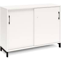 Kontorskab DNA, 1200x890 mm, Hvid/Sort, skyded&oslash;r 2A4