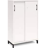 Kontorskab DNA, 800x1275 mm, Hvid/Sort, skyded&oslash;r 3A4