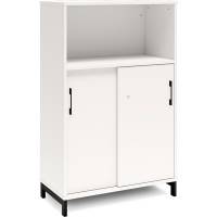 Kontorskab DNA, 800x1275 mm, Hvid/Sort, skydedør 3A4