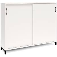Kontorskab DNA, 1600x1275 mm, Hvid/Sort, skydedør 3A4