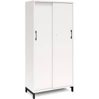 Kontorskab DNA, 800x1660 mm, Hvid/Sort, skydedør 4A4