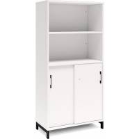 Kontorskab DNA, 800x1660 mm, Hvid/Sort, skydedør 4A4