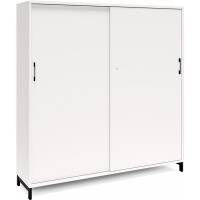 Kontorskab DNA, 1600x1660 mm, Hvid/Sort, skyded&oslash;r 4A4