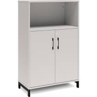 Kontorskab DNA, 800x1275 mm, Lys gr&aring;/Sort 3A4/2A4