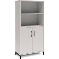 Kontorskab DNA, 800x1660 mm, Lys gr&aring;/Sort 4A4/2A4