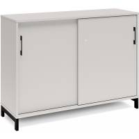 Kontorskab DNA, 1200x890 mm, Lys gr&aring;/Sort, skyded&oslash;r 2A4