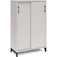 Kontorskab DNA, 800x1275 mm, Lys grå/Sort, skydedør 3A4