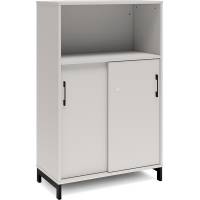 Kontorskab DNA, 800x1275 mm, Lys gr&aring;/Sort, skyded&oslash;r 3A4