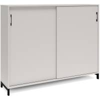 Kontorskab DNA, 1600x1275 mm, Lys gr&aring;/Sort, skyded&oslash;r 3A4