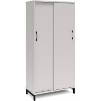 Kontorskab DNA, 800x1660 mm, Lys grå/Sort, skydedør 4A4