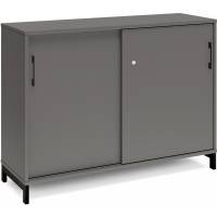 Kontorskab DNA, 1200x890 mm, Antracit/Sort, skydedør 2A4