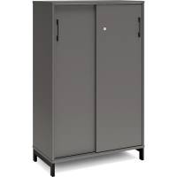 Kontorskab DNA, 800x1275 mm, Antracit/Sort, skydedør 3A4