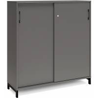 Kontorskab DNA, 1200x1275 mm, Antracit/Sort, skyded&oslash;r 3A4