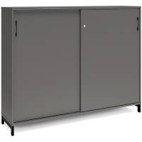 Kontorskab DNA, 1600x1275 mm, Antracit/Sort, skyded&oslash;r 3A4