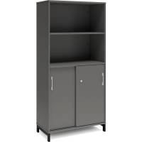 Kontorskab DNA, 800x1660 mm, Antracit/Sort, skyded&oslash;r 4A4