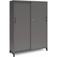 Kontorskab DNA, 1200x1660 mm, Antracit/Sort, skydedør 4A4