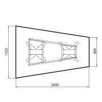 Konferencebord DNA, Antracit 2000x1425 mm trapezformet, Hvid understel