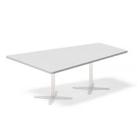 Konferencebord DNA, Lysgr&aring; 2000x1425 mm trapezformet, Hvid understel