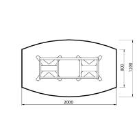 Konferencebord DNA, Hvid 2000x1200 mm b&aring;dformet, Hvid understel