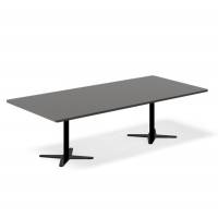 Konferencebord DNA, Antracit 2600x1200 mm rektangul&aelig;rt, Sort understel