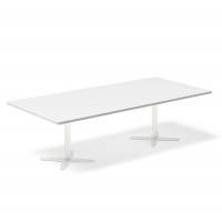 Konferencebord DNA, Hvid 2600x1200 mm rektangul&aelig;rt, Hvid understel